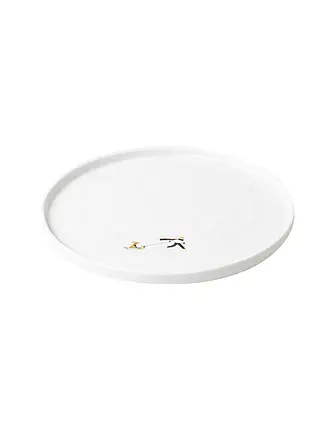 RAEDER | Teller SCHNEETAG 22cm Schlittenfahren | weiss